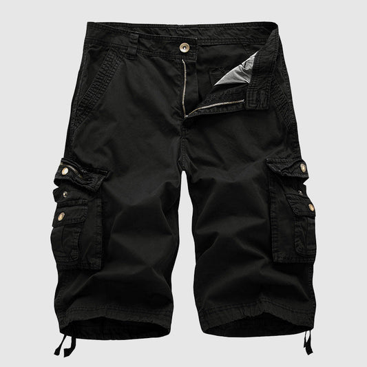 Men's Cargo Shorts Knee Length with Multi-Pocket Design and Drawstring Hem