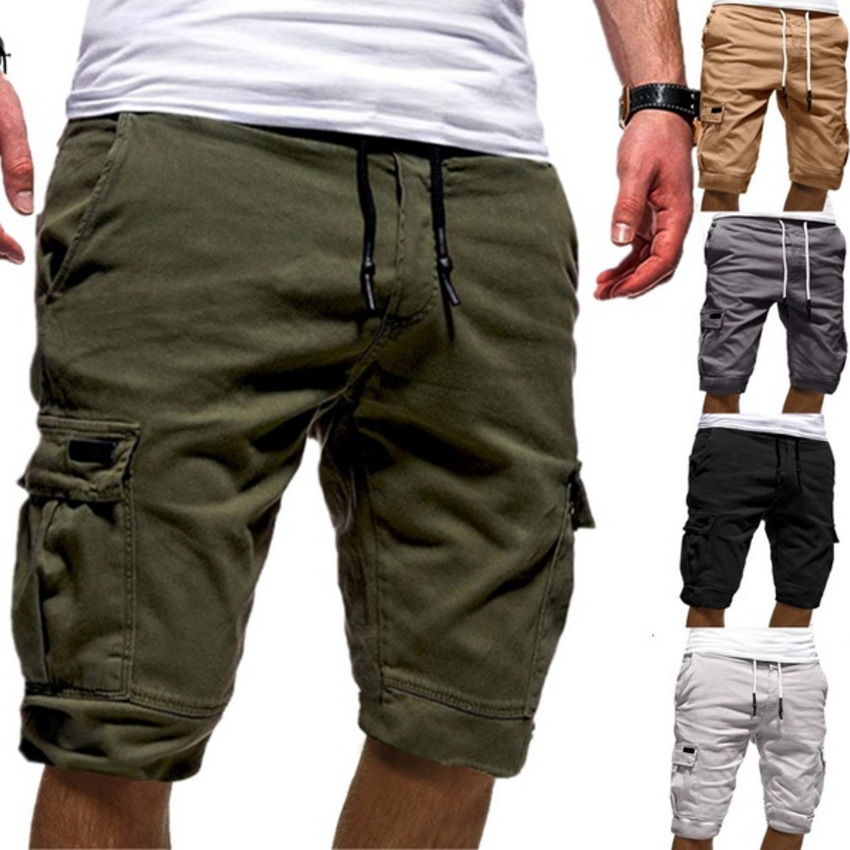Men's Cargo Shorts with Drawstring Waist and Side Pockets