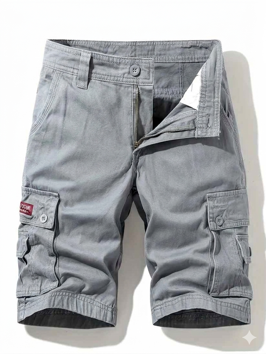 Men's Cargo Shorts with Multi-Pocket Utility Design and Relaxed Fit