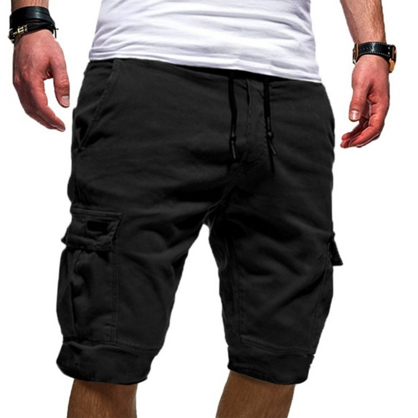 Men's Cargo Shorts with Utility Pockets and Drawstring Waist