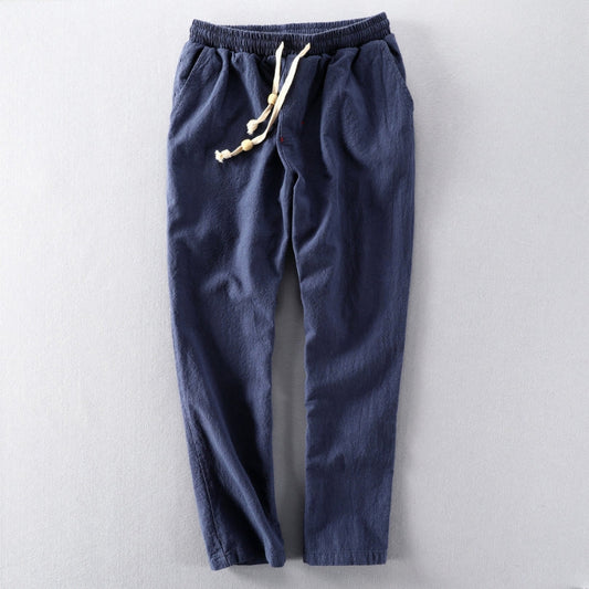 Men's Casual Trousers with Elastic Waist and Drawstring