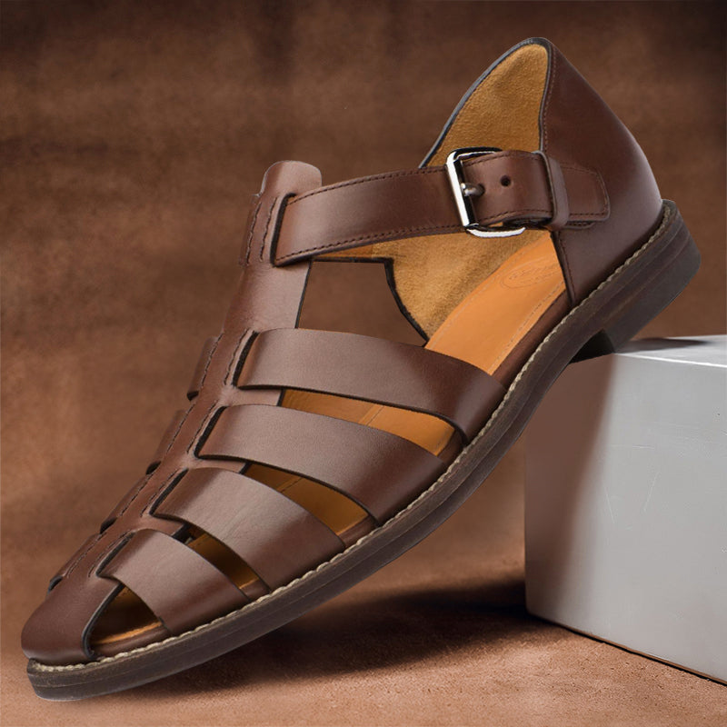 Men's Gladiator Sandals with Buckle Strap and Open Toe