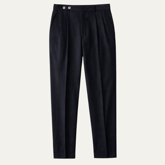 Men's High-Waist Pleated Dress Pants with Slim Fit