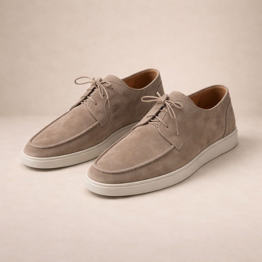 Men's Lace-Up Loafers with Moc Toe and Sneaker Sole