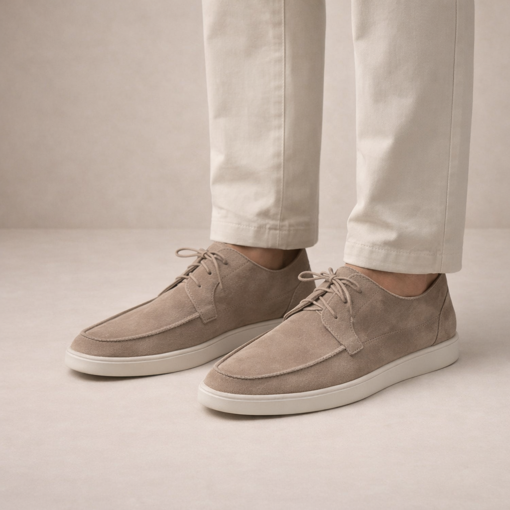 Men's Lace-Up Loafers with Moc Toe and Sneaker Sole