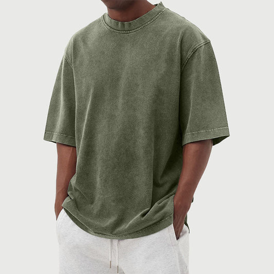 Men's Oversized Short Sleeve T-Shirt with Washed Vintage Look