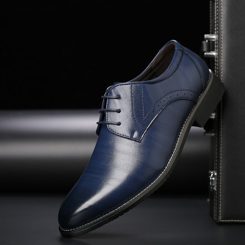 Men's Oxford Dress Shoes with Lace-Up Closure and Brogue Detail