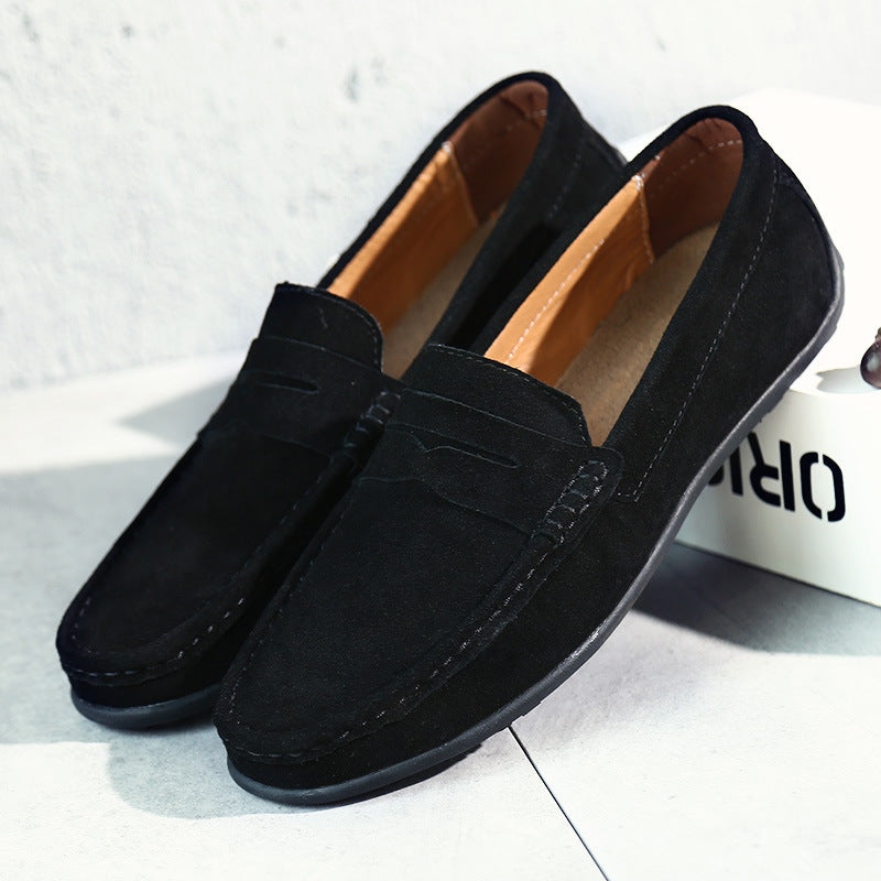 Men's Penny Loafers Slip-On with Saddle Strap Detail