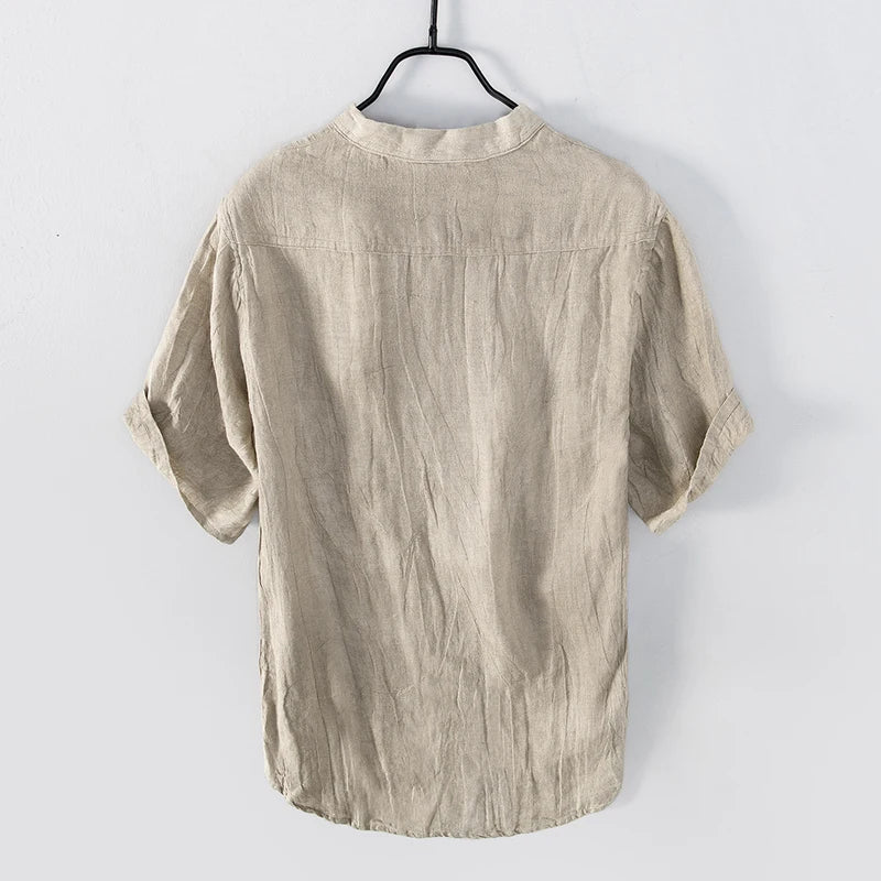 Men's Short Sleeve Henley Shirt with Relaxed Fit