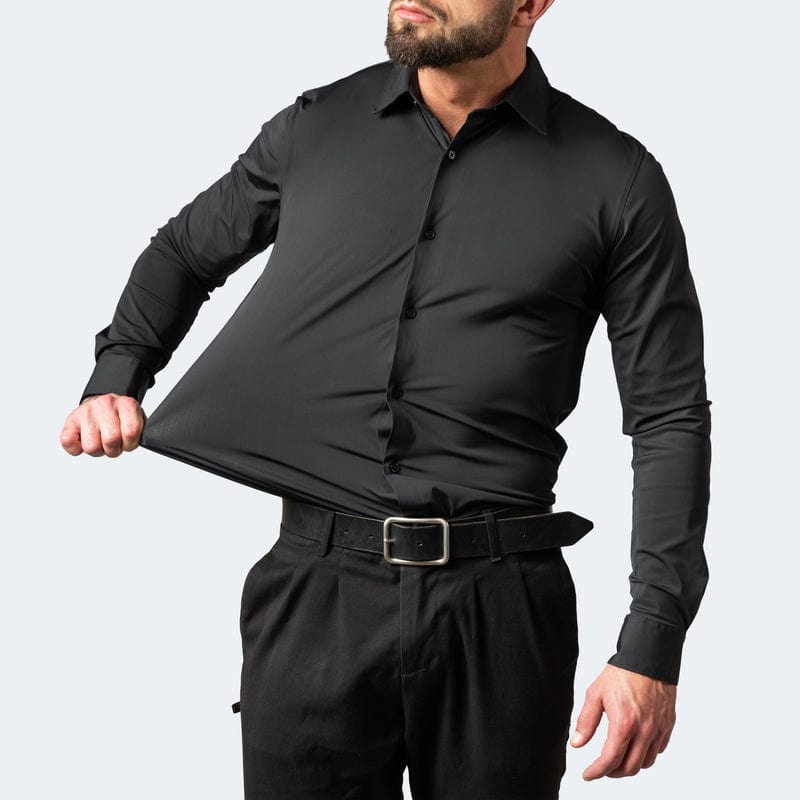 Men's Slim Fit Dress Shirt Long Sleeve with Spread Collar
