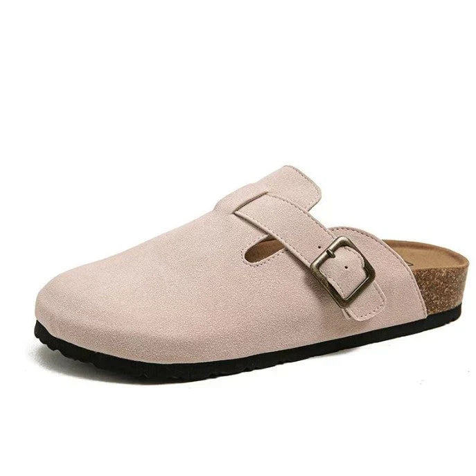 Men's Slip-On Clogs with Adjustable Buckle Strap and Cork Sole