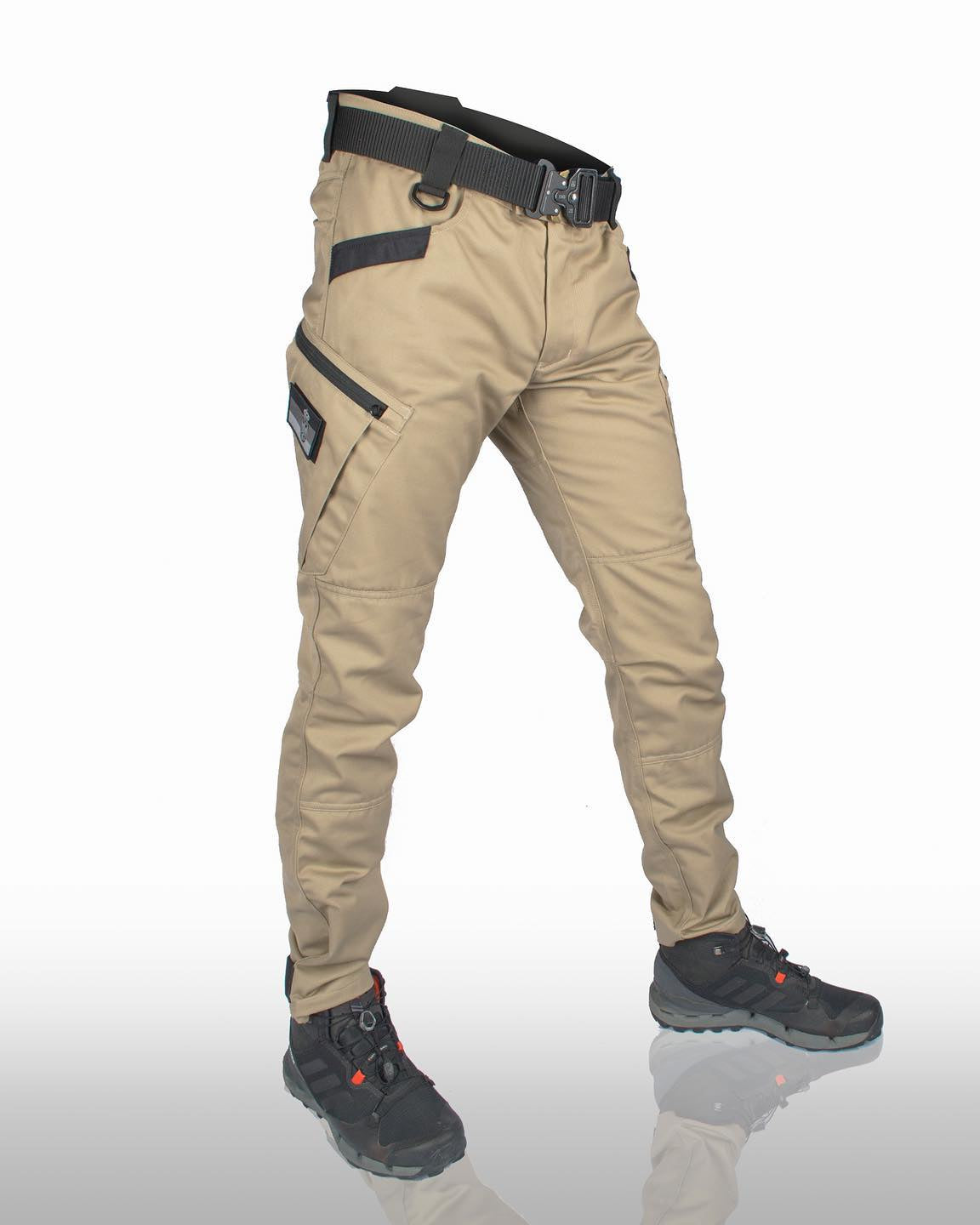 Men's Tactical Cargo Pants with Multi-Pocket Design and Slim Fit