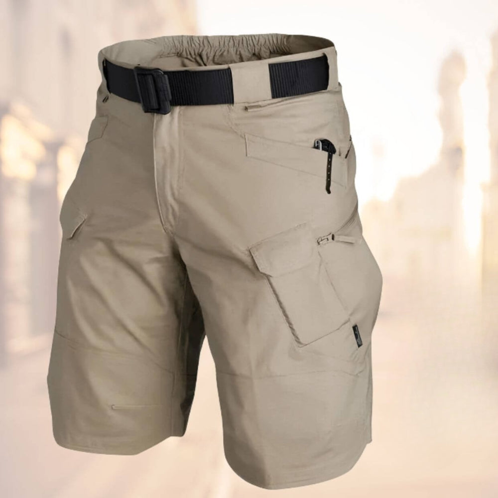 Men's Tactical Cargo Shorts with Multi-Pocket Design and Adjustable Belt