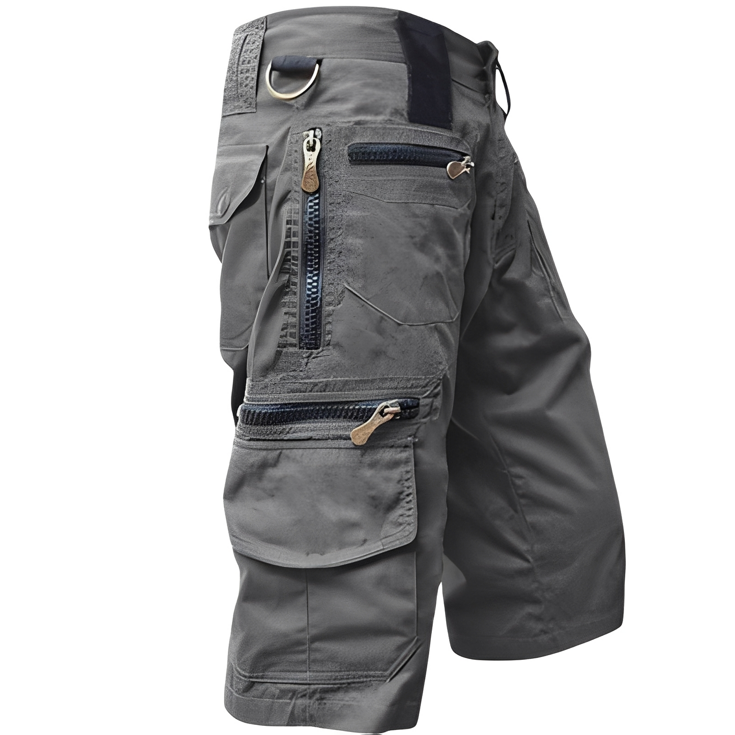 Men's Tactical Cargo Shorts with Multiple Zip Pockets