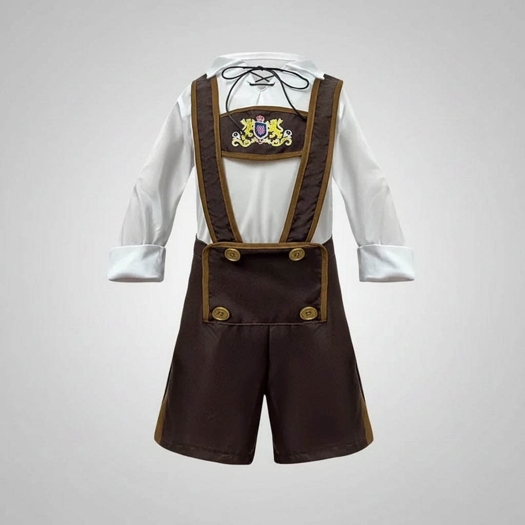 Unisex Oktoberfest Bavarian Costume Set with Lederhosen and Dirndl Dress