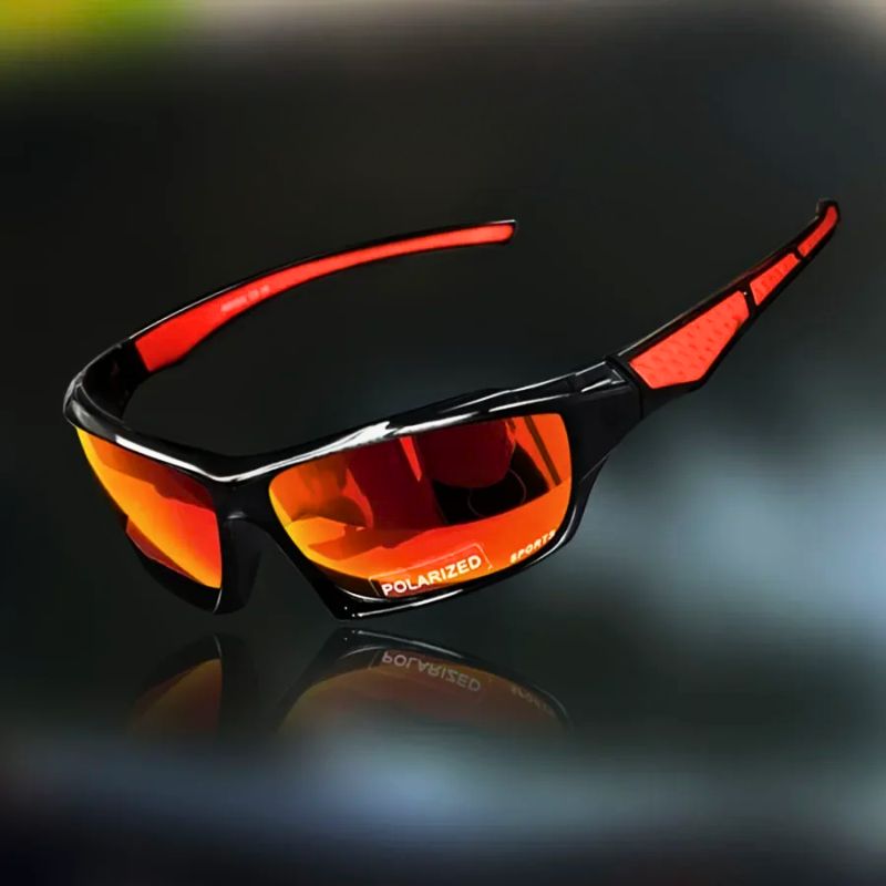 Unisex Polarized Sport Sunglasses with Shield Lens and Wrap-Around Frame