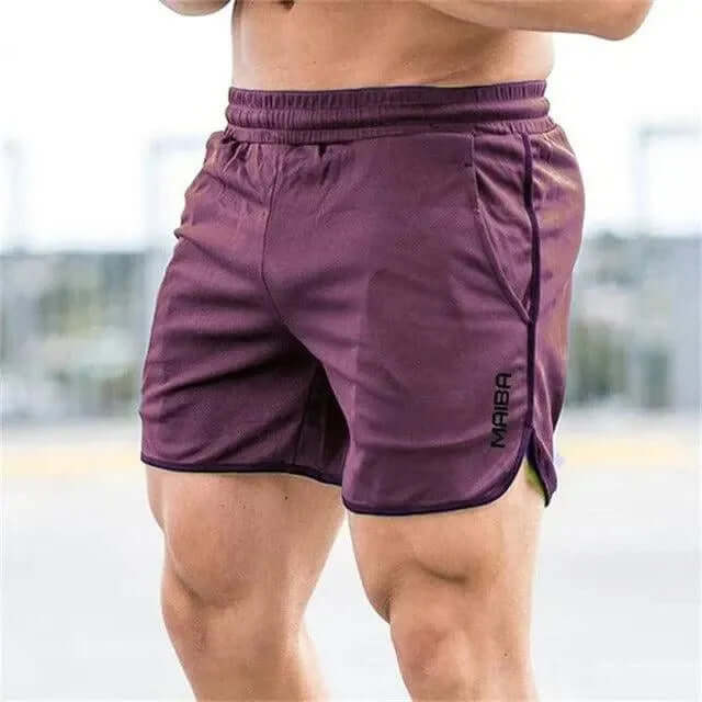 Men's Athletic Shorts with Elastic Waistband and Side Pockets