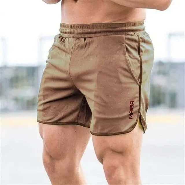Men's Athletic Shorts with Elastic Waistband and Side Pockets