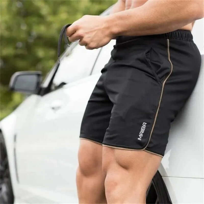 Men's Athletic Shorts with Elastic Waistband and Side Pockets
