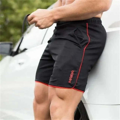 Men's Athletic Shorts with Elastic Waistband and Side Pockets
