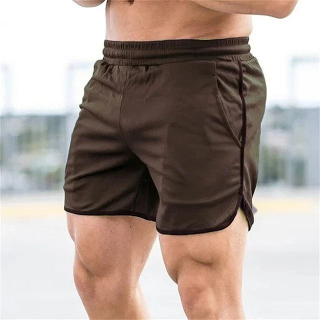 Men's Athletic Shorts with Side Splits and Elastic Waistband