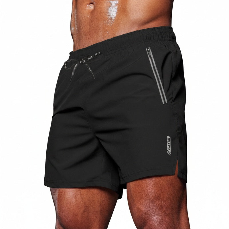 Men's Athletic Shorts with Zip Pockets and Elastic Drawstring Waist