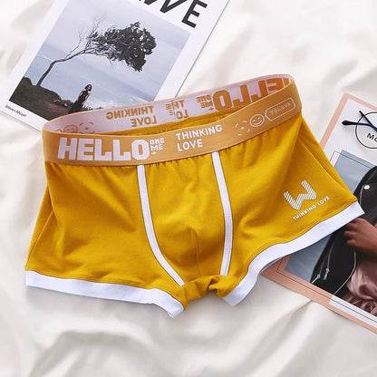 Men's Boxer Briefs with Graphic Waistband and Pouch Support