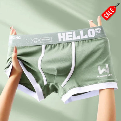 Men's Boxer Briefs with Graphic Waistband and Pouch Support