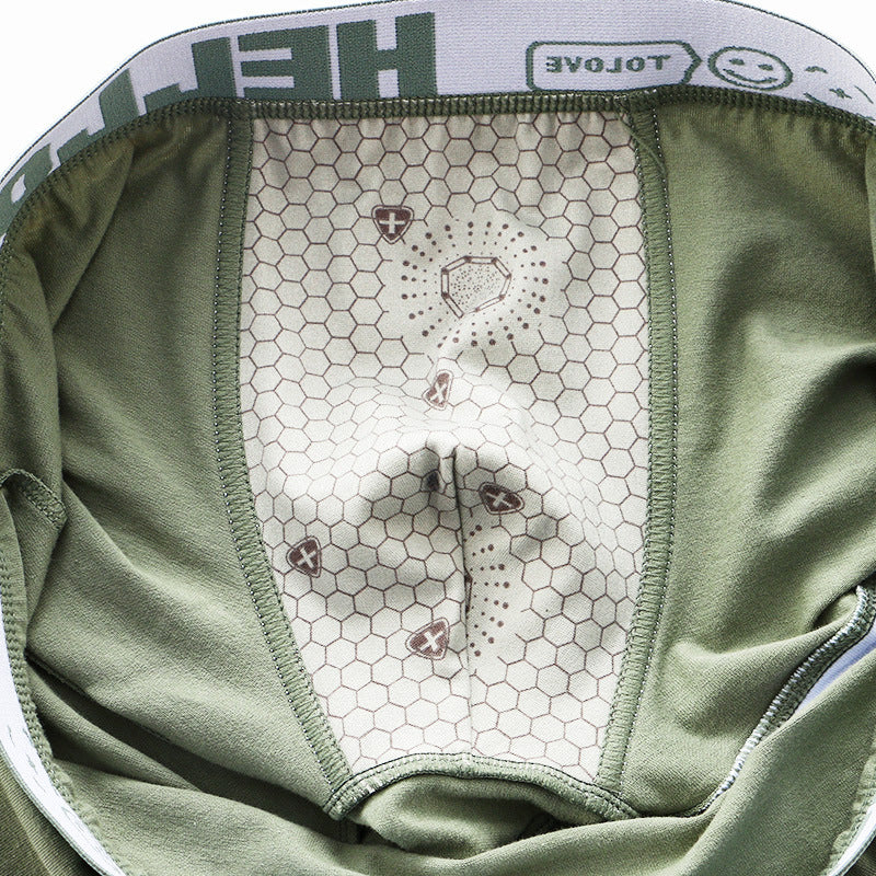 Men's Boxer Briefs with Graphic Waistband and Pouch Support