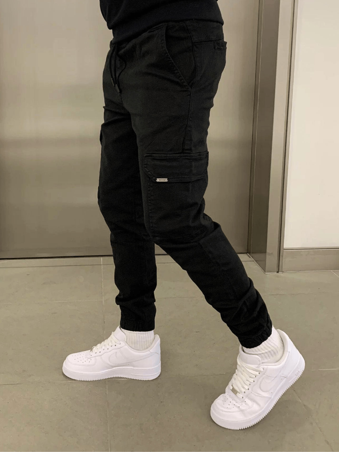 Men's Cargo Jogger Pants with Elasticated Waist and Side Pockets