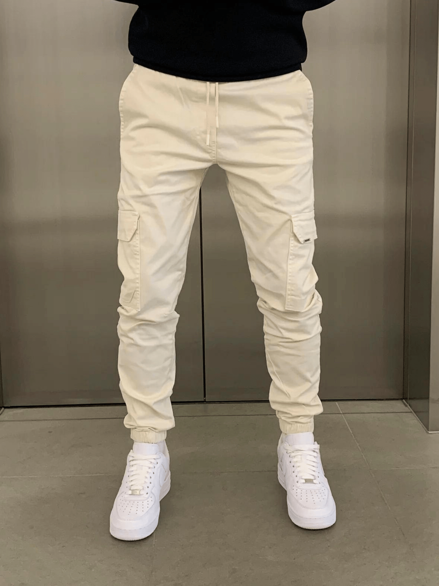 Men's Cargo Jogger Pants with Elasticated Waist and Side Pockets