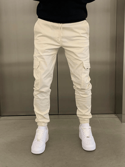 Men's Cargo Jogger Pants with Elasticated Waist and Side Pockets