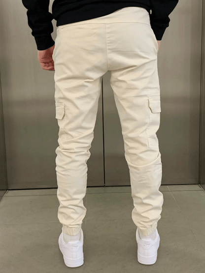 Men's Cargo Jogger Pants with Elasticated Waist and Side Pockets