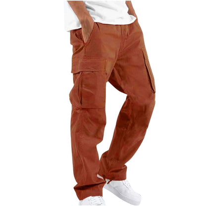 Men's Cargo Pants Wide Leg Relaxed Fit with Multi-Pocket Design
