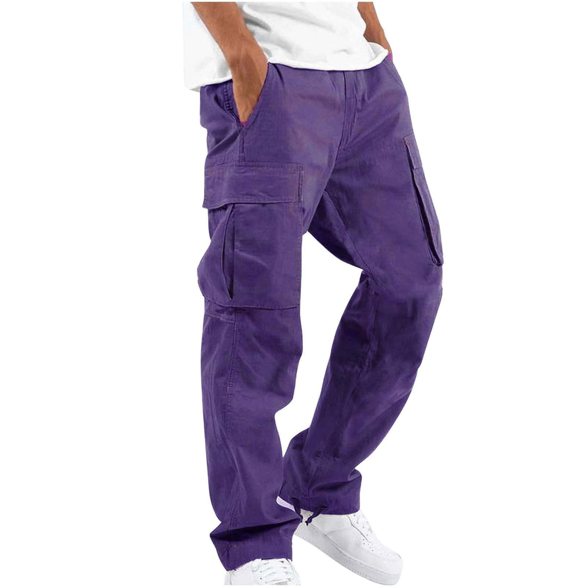 Men's Cargo Pants Wide Leg Relaxed Fit with Multi-Pocket Design