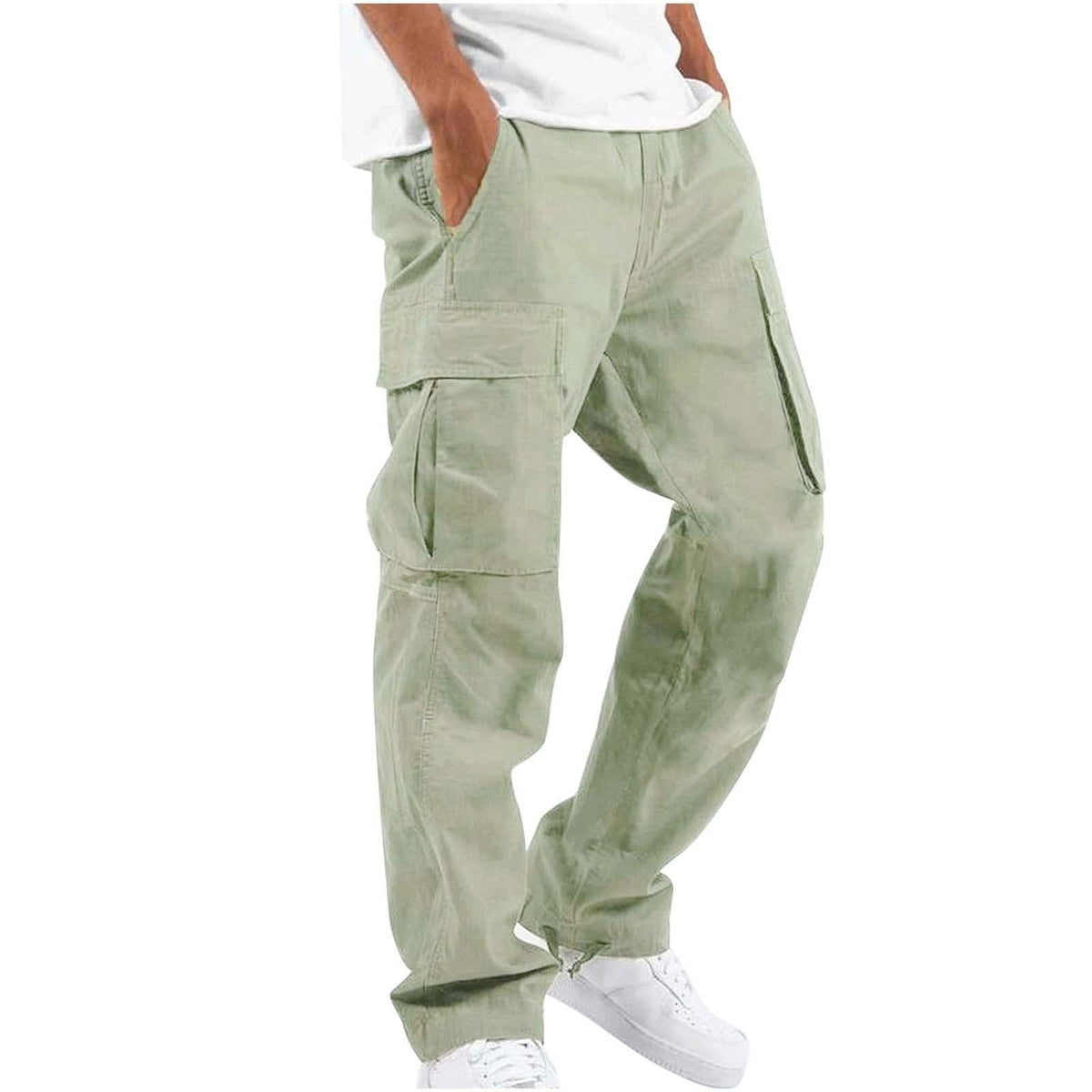 Men's Cargo Pants Wide Leg Relaxed Fit with Multi-Pocket Design