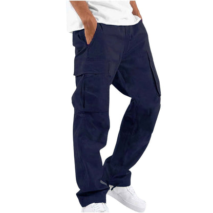 Men's Cargo Pants Wide Leg Relaxed Fit with Multi-Pocket Design