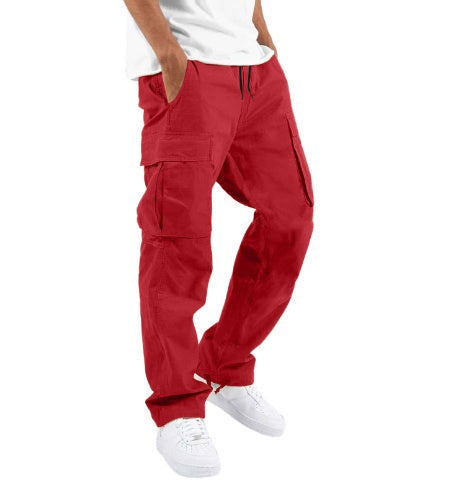 Men's Cargo Pants Wide Leg Relaxed Fit with Multi-Pocket Design