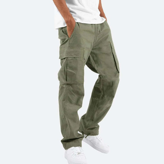 Men's Cargo Pants Wide Leg Relaxed Fit with Multi-Pocket Design