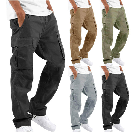 Men's Cargo Pants Wide Leg Relaxed Fit with Multi-Pocket Design