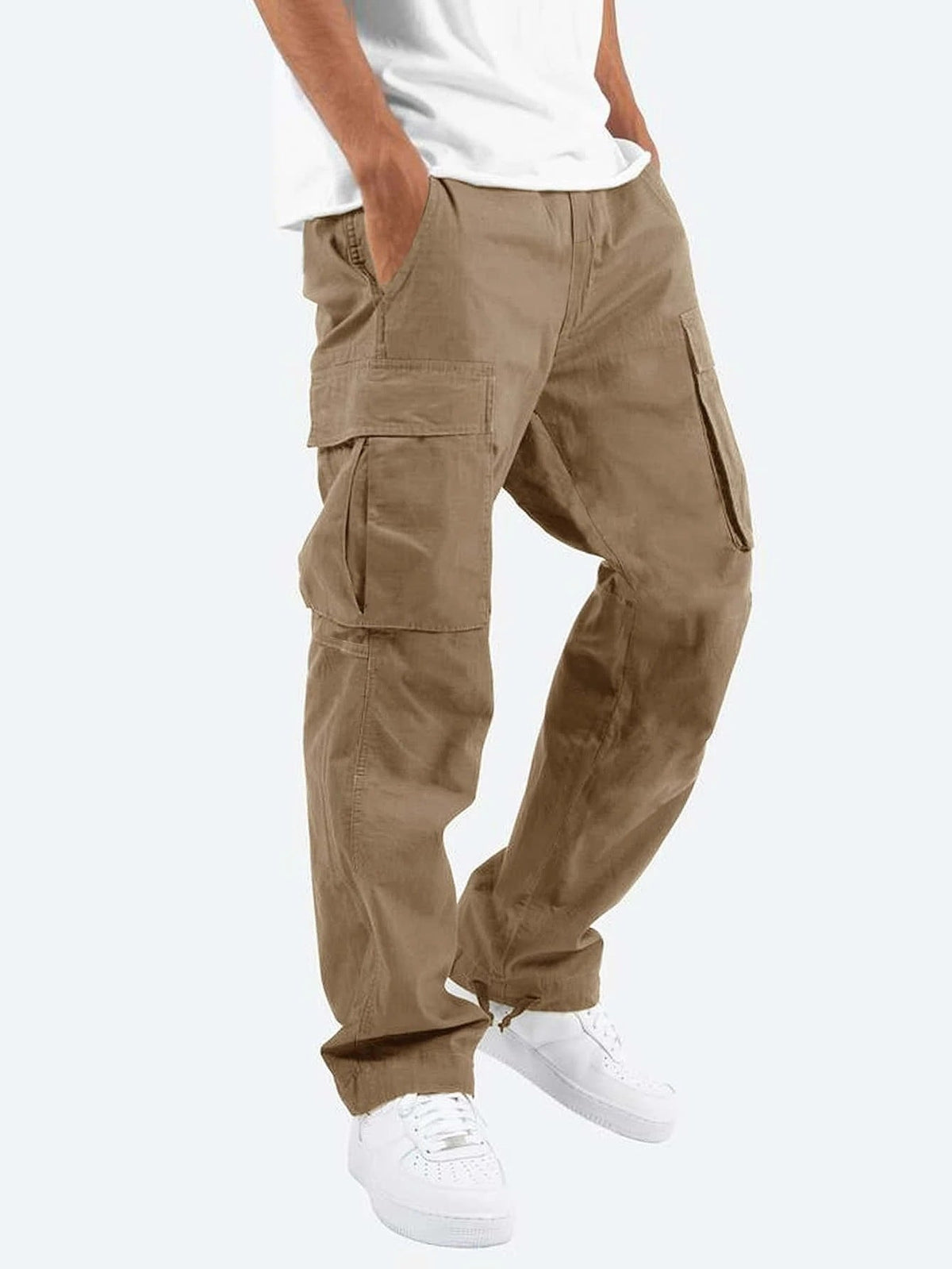 Men's Cargo Pants Wide Leg Relaxed Fit with Multi-Pocket Design