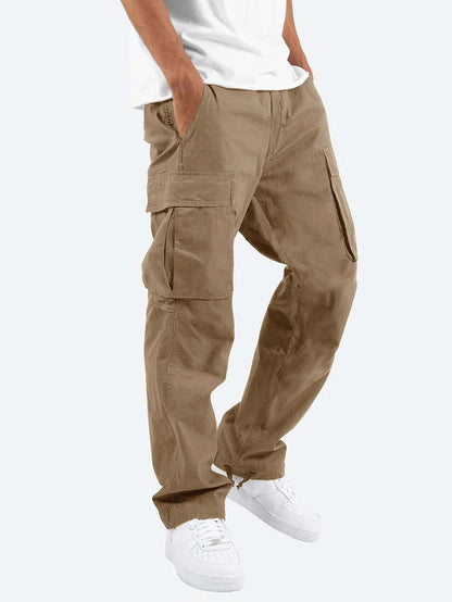 Men's Cargo Pants Wide Leg Relaxed Fit with Multi-Pocket Design