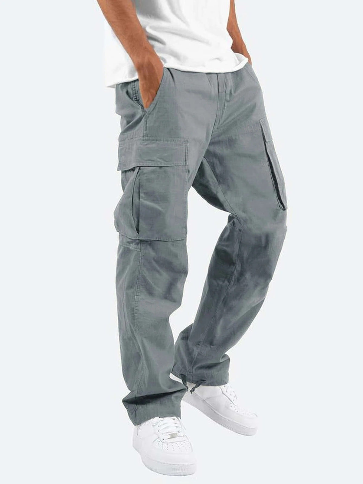 Men's Cargo Pants Wide Leg Relaxed Fit with Multi-Pocket Design