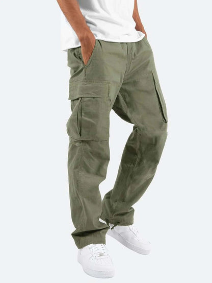 Men's Cargo Pants Wide Leg Relaxed Fit with Multi-Pocket Design
