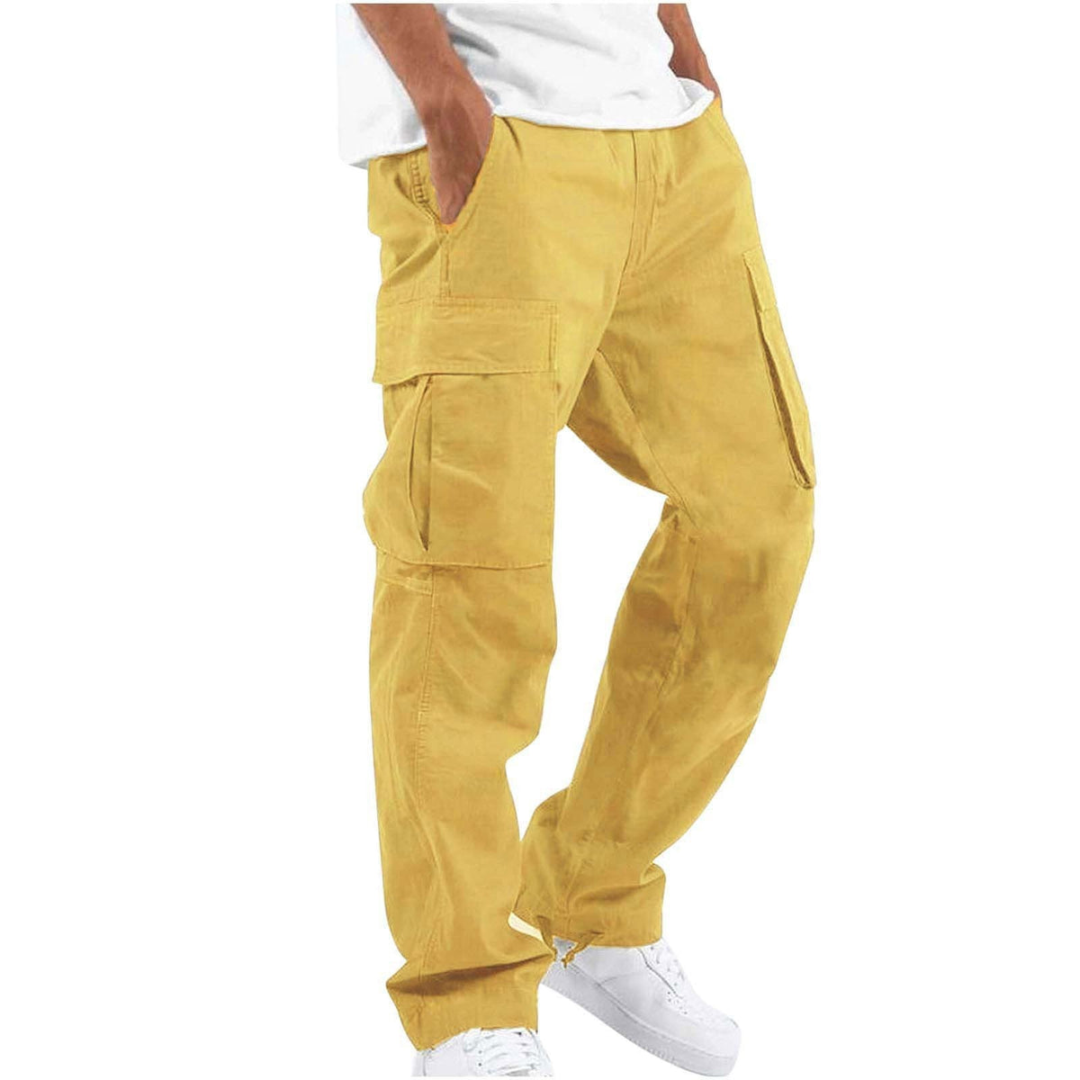 Men's Cargo Pants Wide Leg Relaxed Fit with Multi-Pocket Design