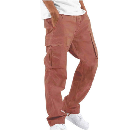 Men's Cargo Pants Wide Leg Relaxed Fit with Multi-Pocket Design