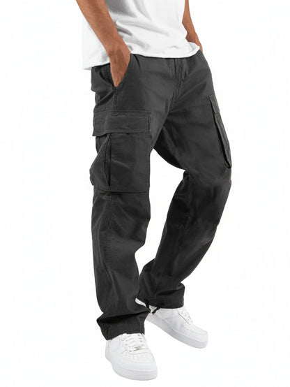 Men's Cargo Pants with Side Pockets and Relaxed Fit