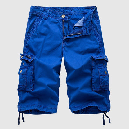 Men's Cargo Shorts Knee Length with Multi-Pocket Design and Drawstring Hem