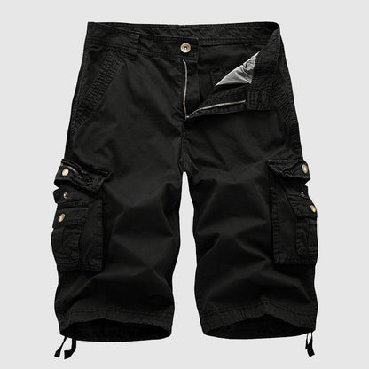 Men's Cargo Shorts Knee Length with Multi-Pocket Design and Drawstring Hem