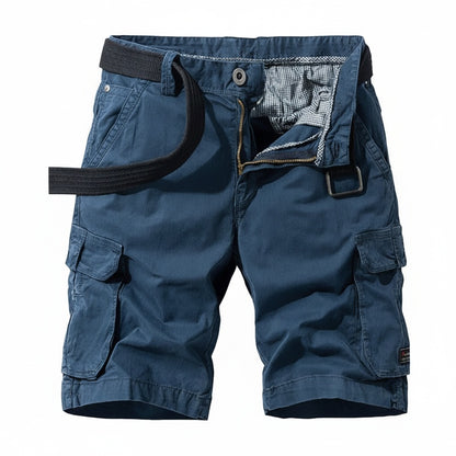 Men's Cargo Shorts with Belt and Multi-Pocket Design